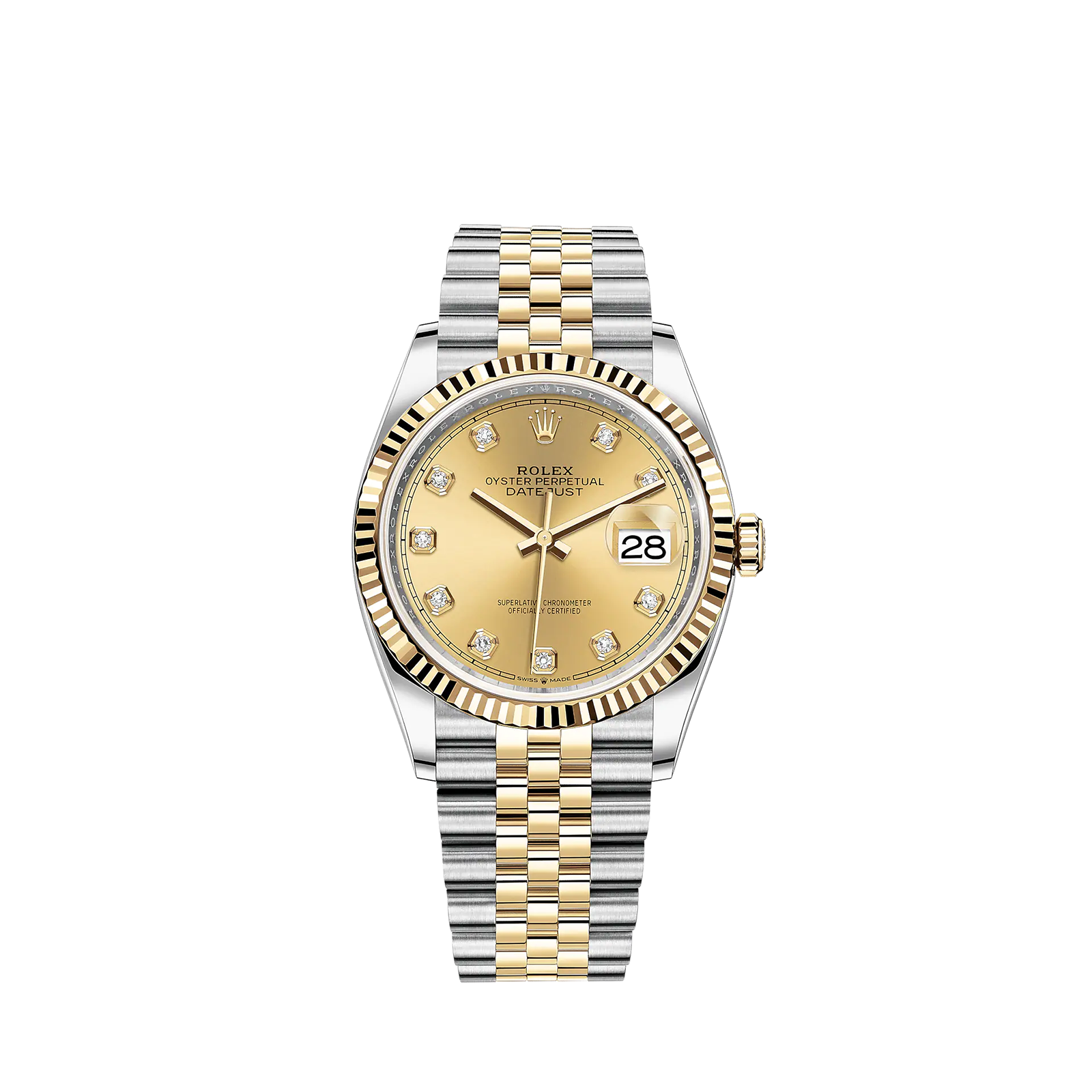 ROLEX DATEJUST 36 OYSTER, OYSTER-STEEL AND YELLOW GOLD 126233