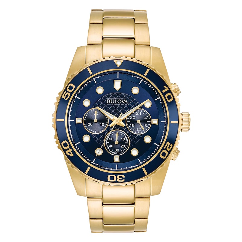 BULOVA MARINE STAR 98A172 GOLD TONE TIMEPIECE