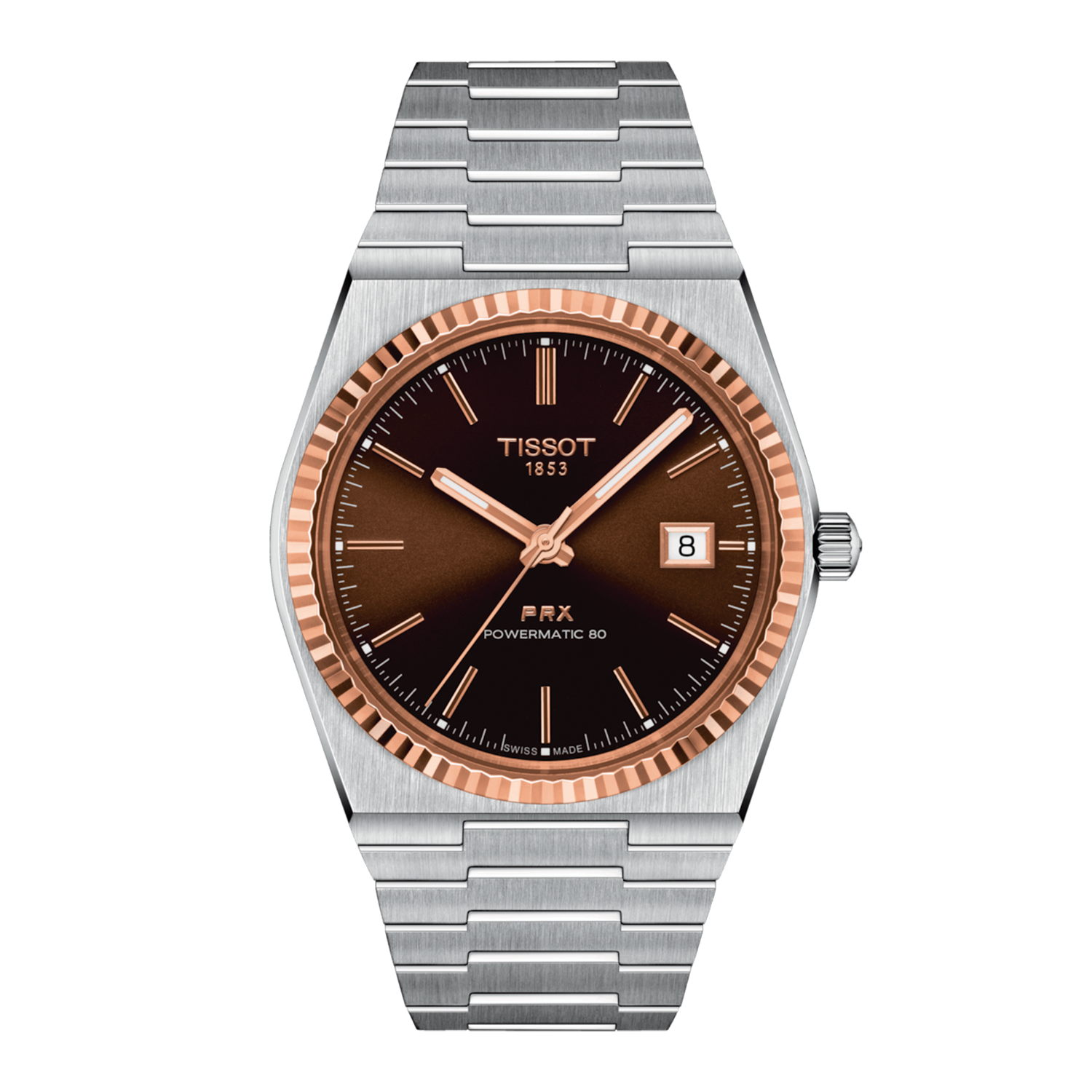 TISSOT PRX POWERMATIC 80 STEEL & 18K GOLD BEZEL T931.407.41.291.00