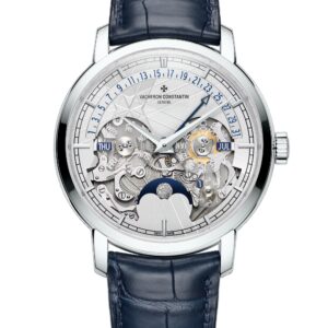 VACHERON CONSTANTIN TRADITIONELLE PERPETUAL CALENDAAR RETROGRADE DATE OPENFACE 4030T/000P-H054 41mm PLATINUM WATCHES FOR MEN