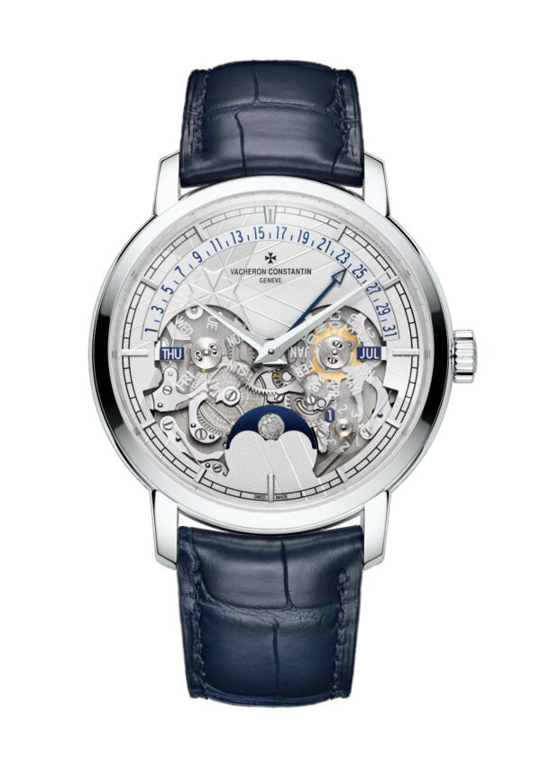 VACHERON CONSTANTIN TRADITIONELLE PERPETUAL CALENDAR RETROGRADE DATE OPENFACE 4030T/000P-H054 41mm PLATINUM WATCHES FOR MEN